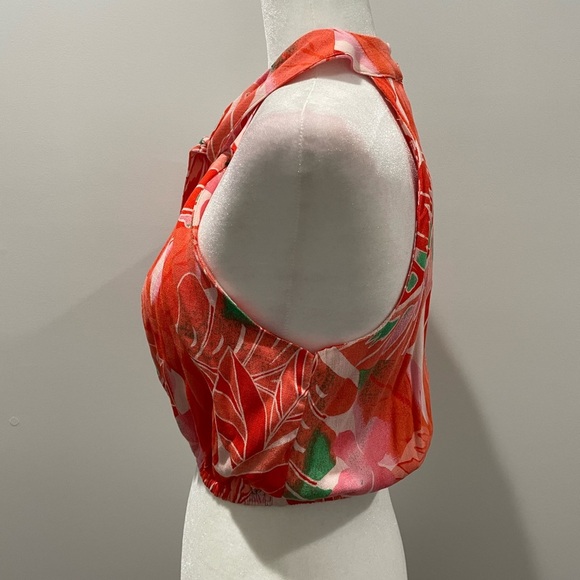 Tropical Halter Top in Red and Pink - Picture 3 of 3